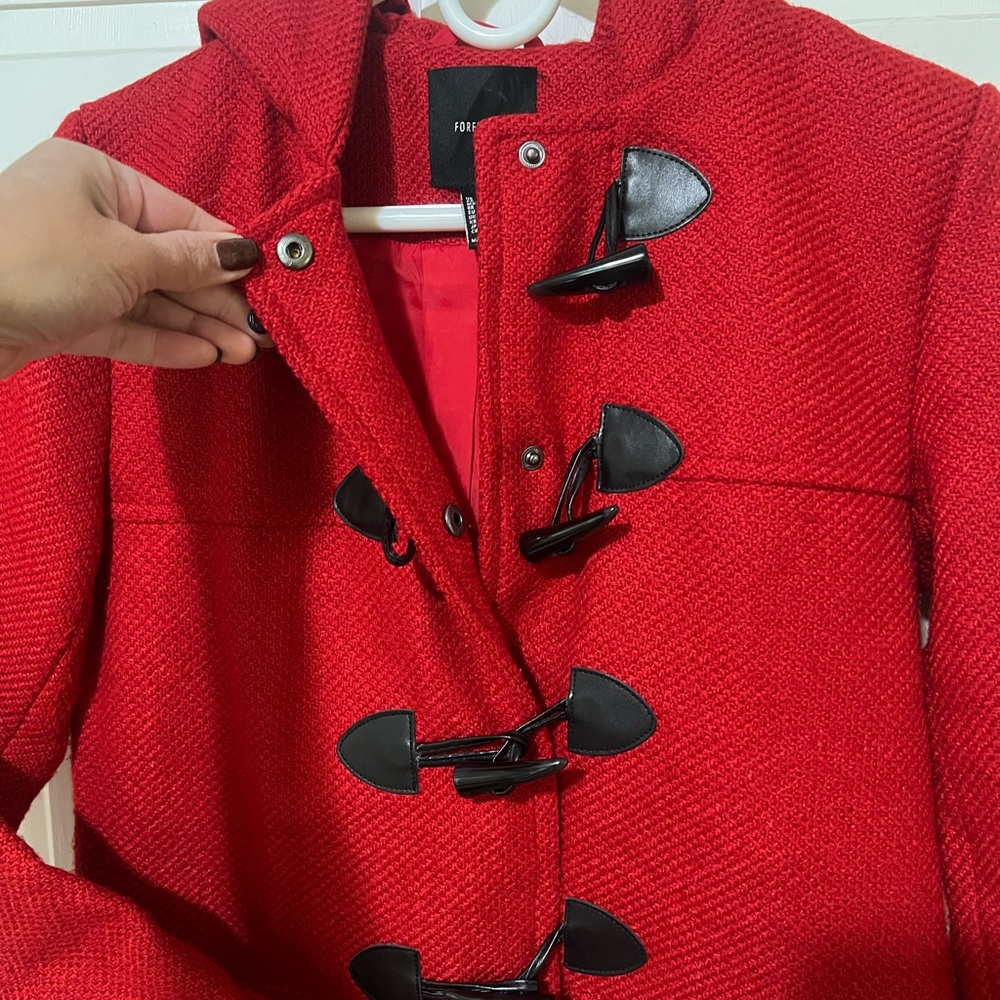 Forever 21 Red Toggle Jacket Euc - image 2